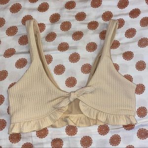 Ruffled Hem Knot Bikini Top